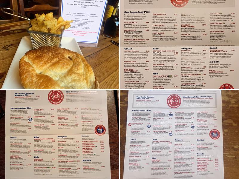 Mad O'Rourke's Pie Factory Menu