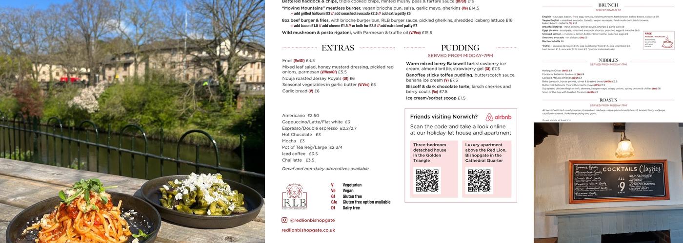 The Red Lion Bishopgate Menu