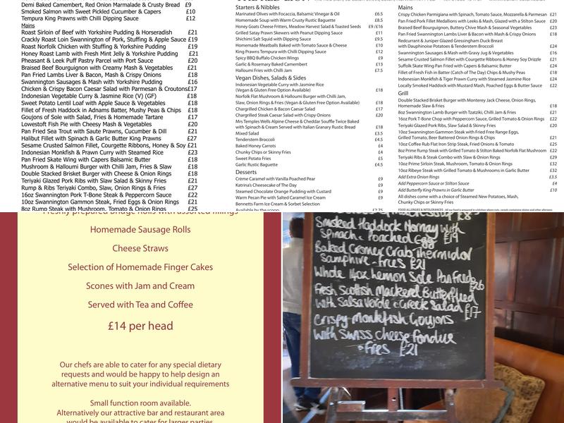 The Red Lion Menu