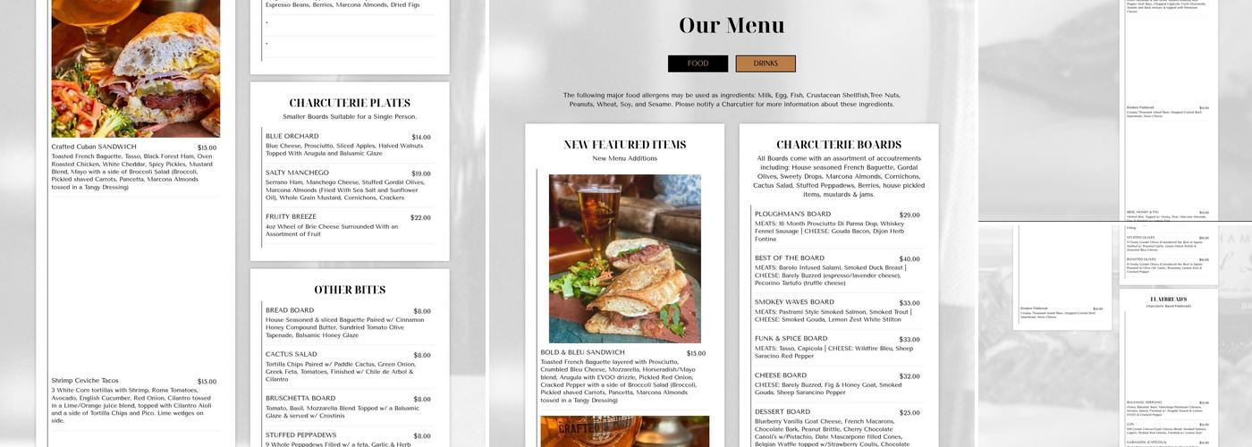 Crafted & Cured Menu