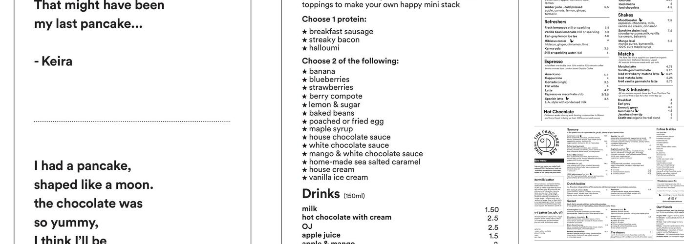 Where The Pancakes Are - Battersea Menu