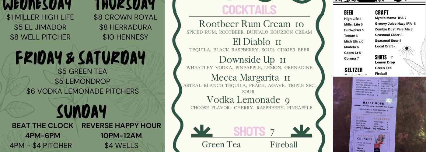 MECCA OTR Menu