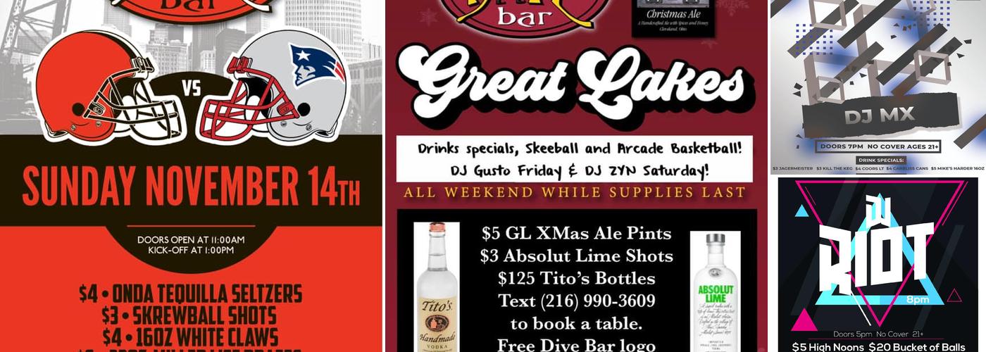 Dive Bar Menu