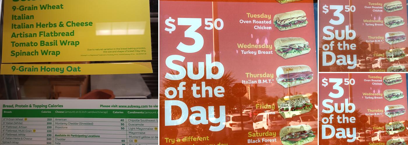 Subway Menu