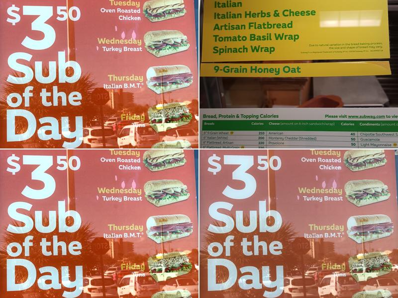 Subway Menu