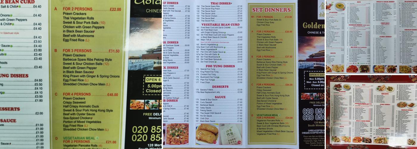 Golden Place Menu