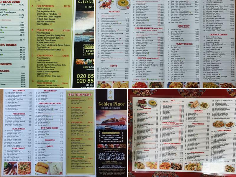 Golden Place Menu