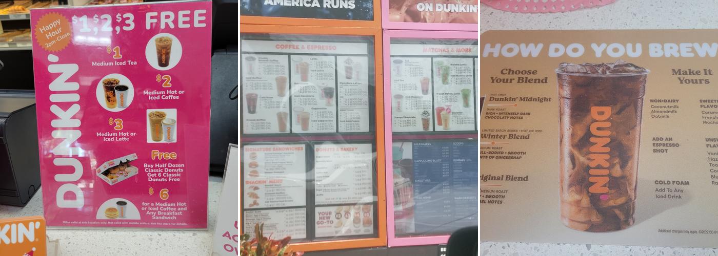 Dunkin' Menu