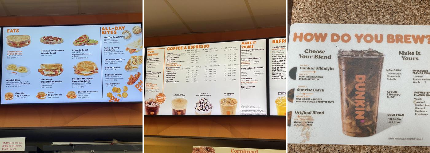 Dunkin' Menu