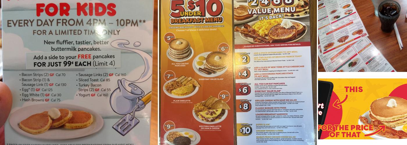 Denny's Restaurant Menu