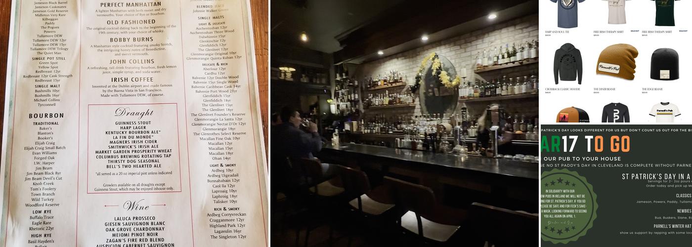 Parnell's Pub Menu