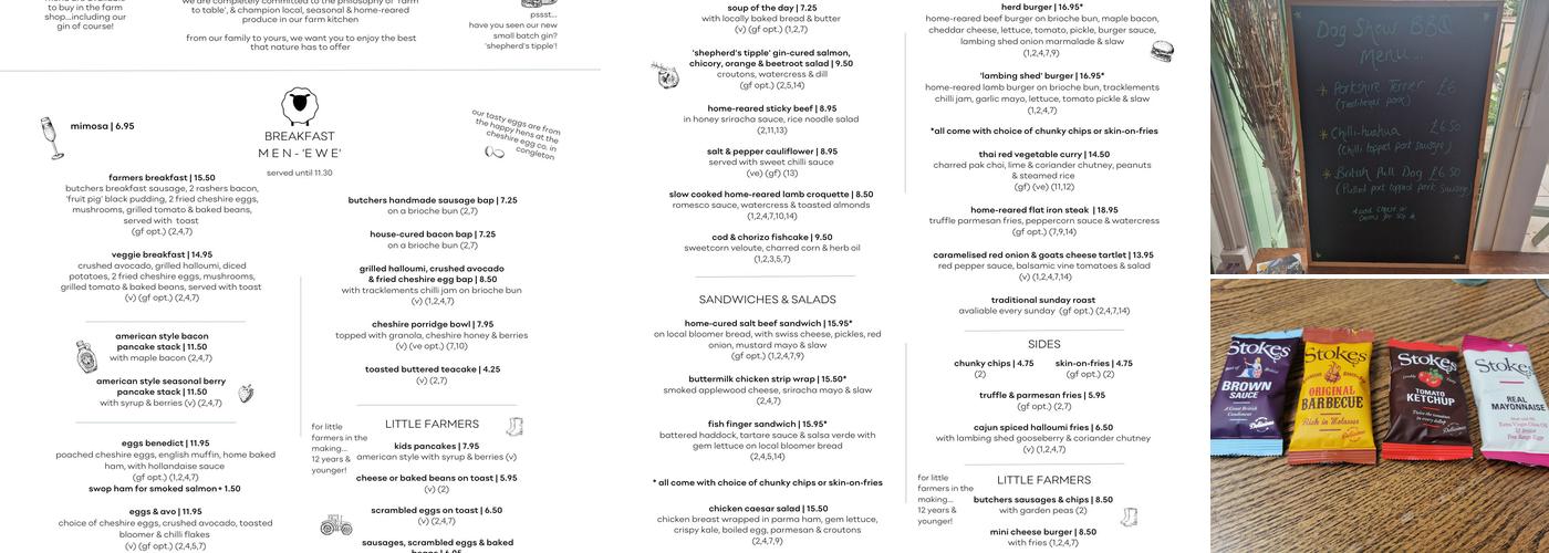 The Lambing Shed Farm Shop & Kitchen Menu