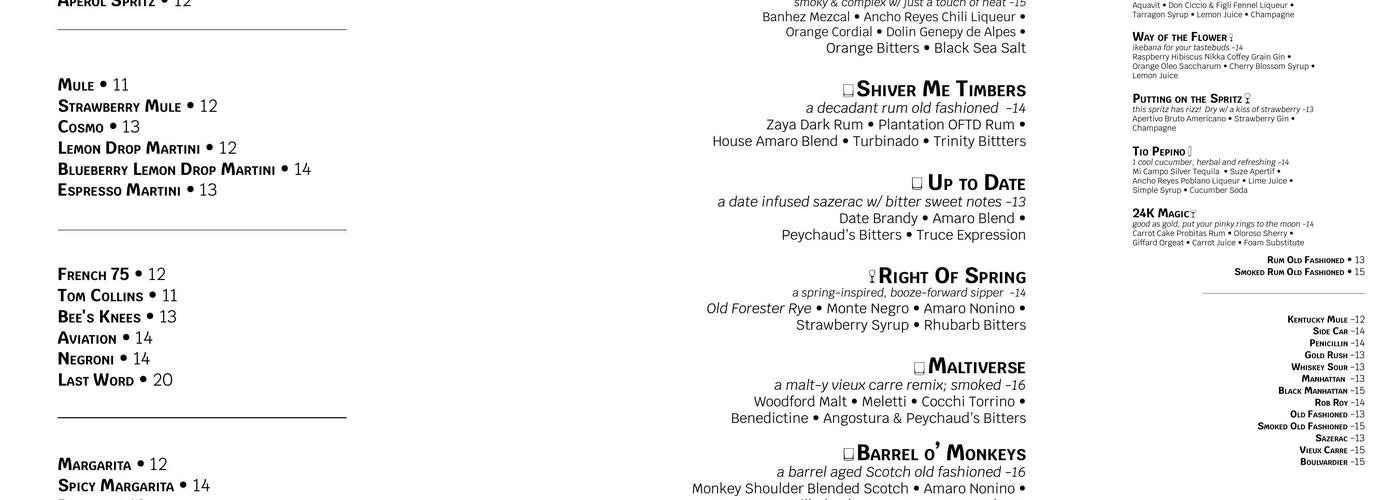 DENMARK Menu