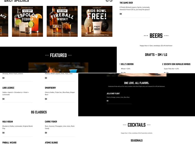 Pins Mechanical Co Menu