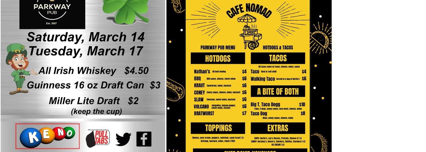 Parkway Pub Menu
