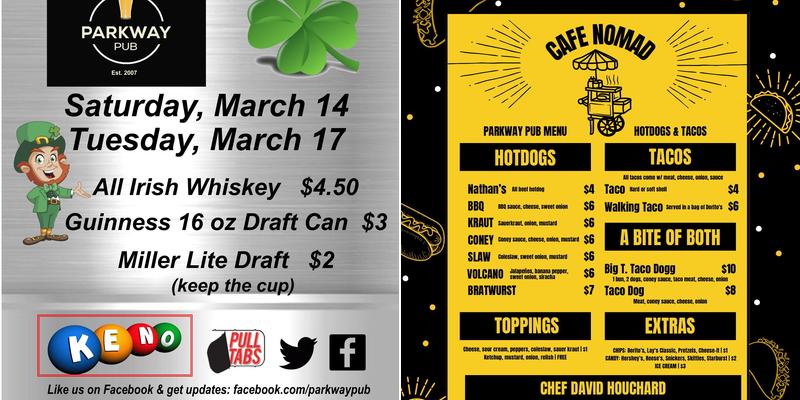 Parkway Pub Menu