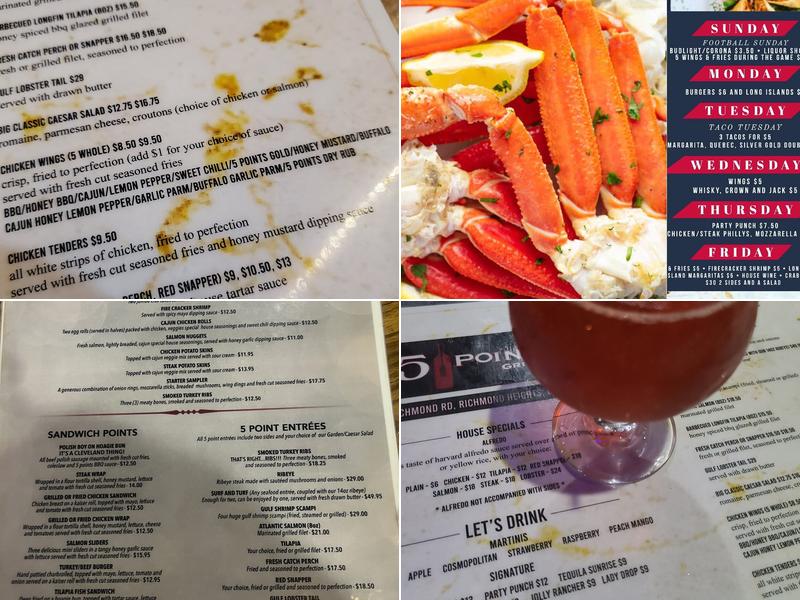 5 Points Grille Menu