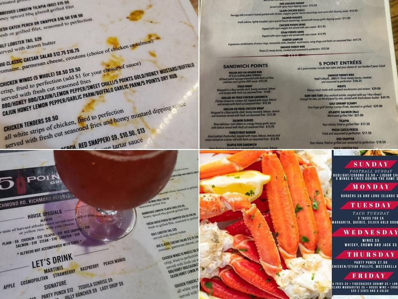 5 Points Grille Menu