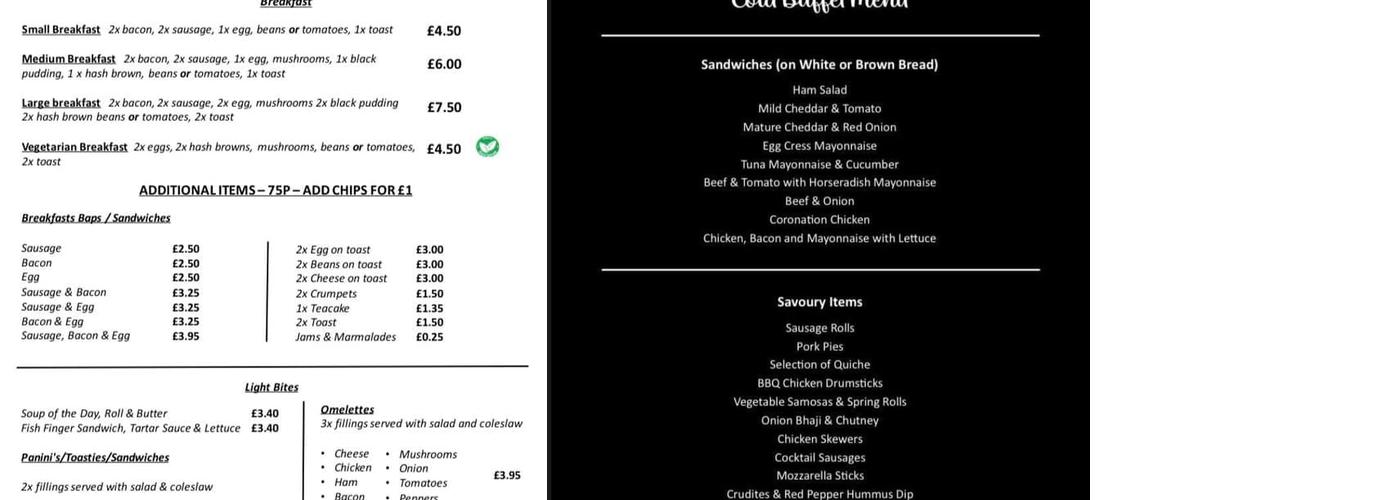 The Cockney Leek Bistro Menu