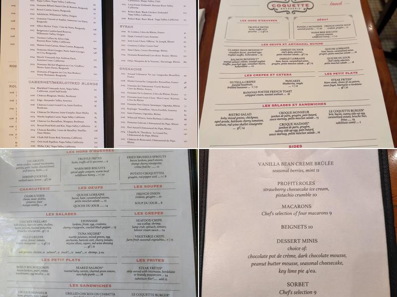 Coquette Menu