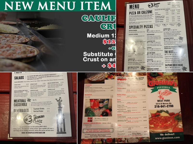 Third Place Menu