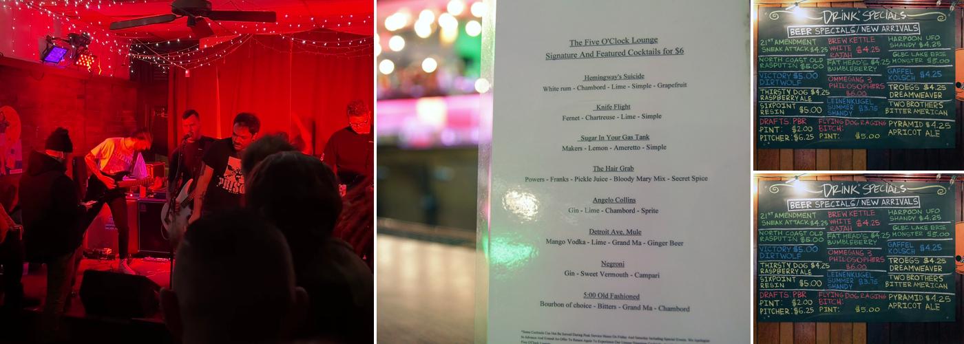 Five O'Clock Lounge Menu