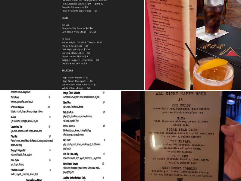 Speak of the Devil Menu
