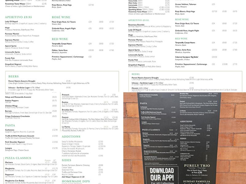 Purely Pizza Menu