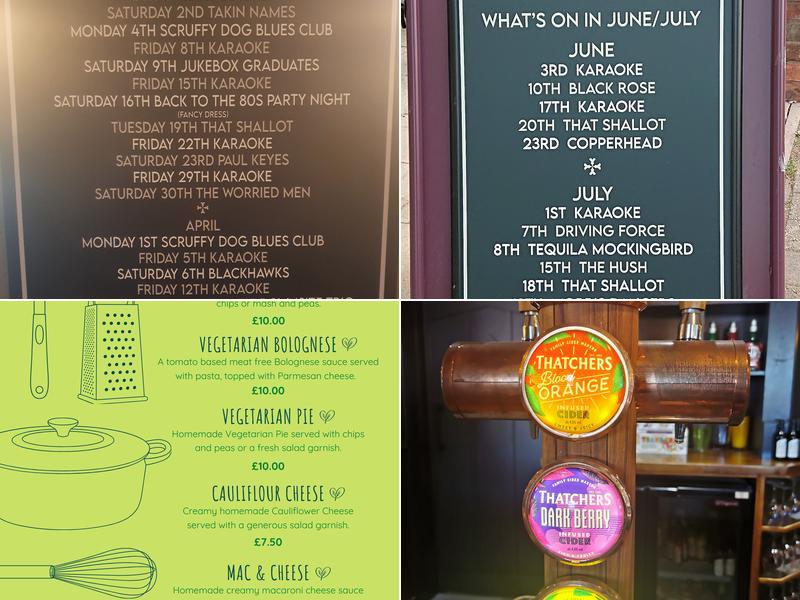 England's Glory Menu