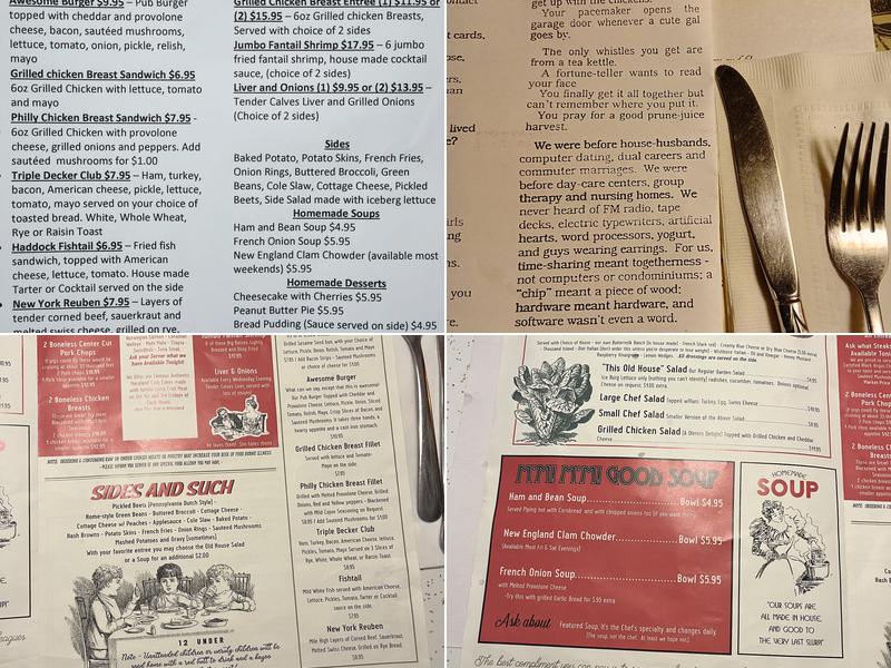 Yesterday's Pub Menu