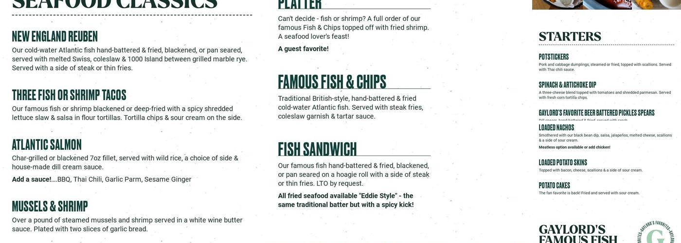 The Old Bag of Nails Pub - Newark Menu