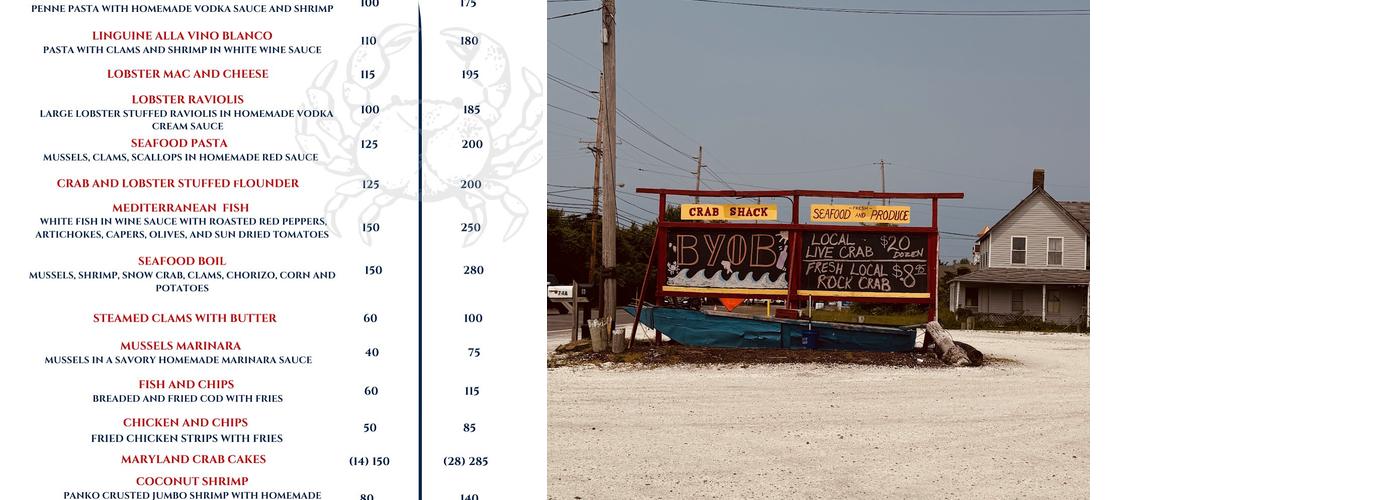 Crab Shack Menu