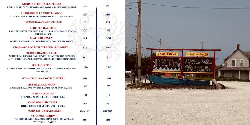 Crab Shack Menu