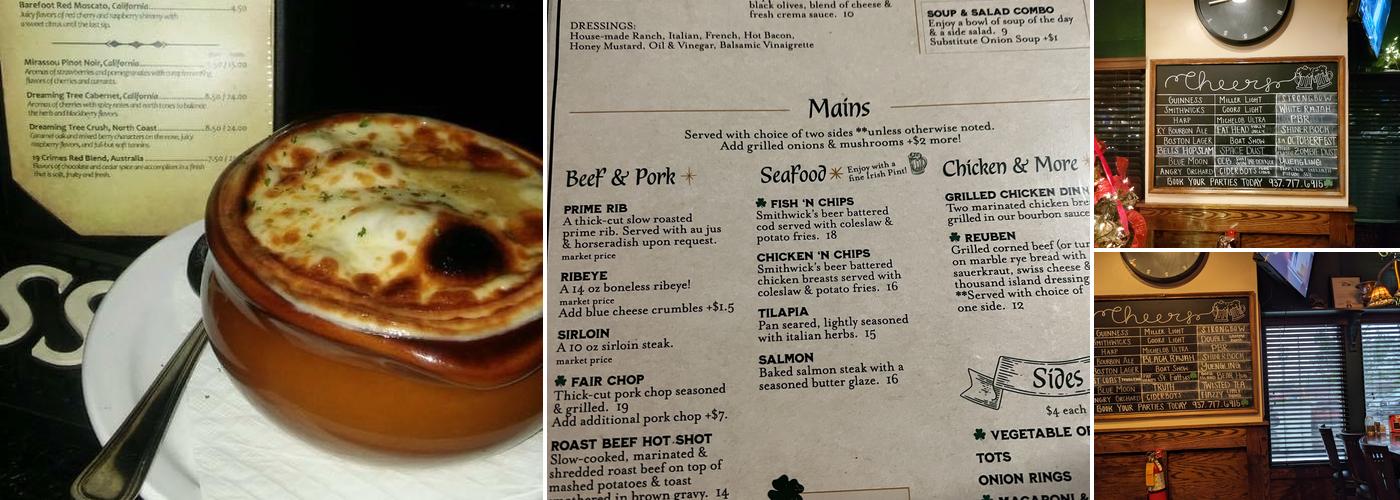 O'Conners Irish Pub Menu