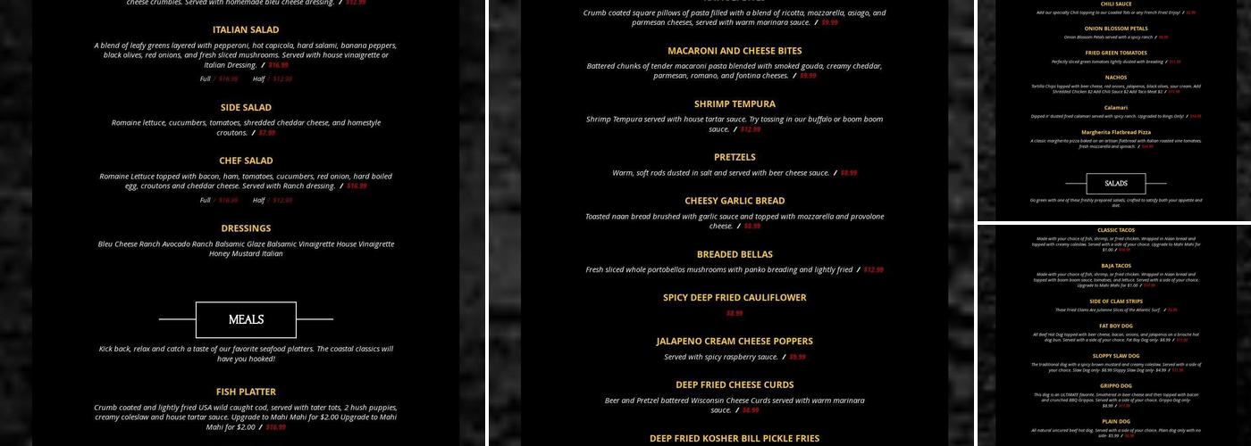 Wing Bar Menu