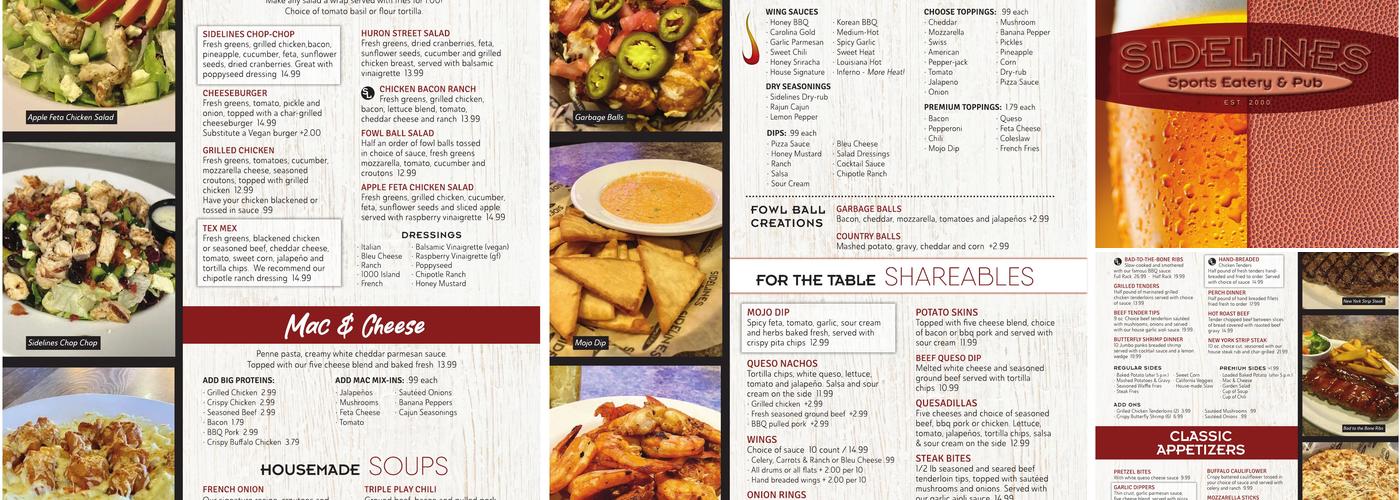 Sidelines II - West Toledo Menu