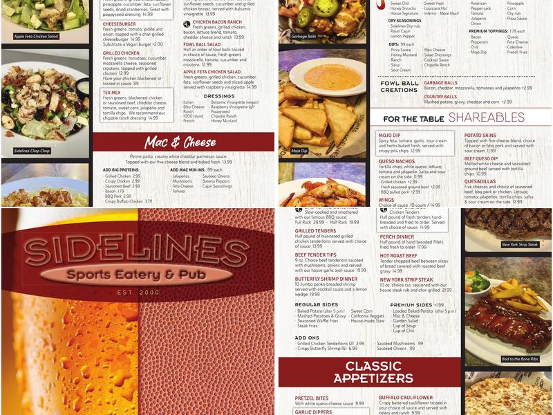 Sidelines II - West Toledo Menu