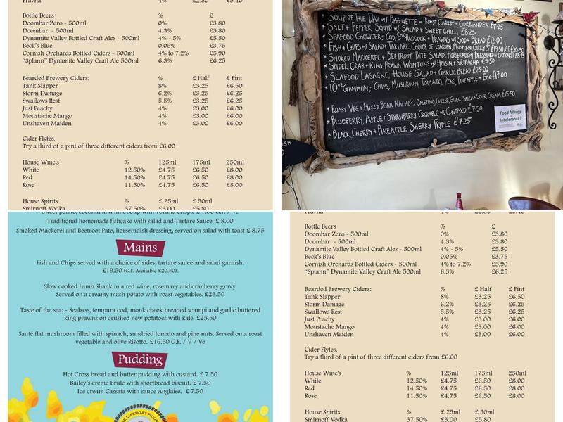 The Lifeboat House Restaurant Menu