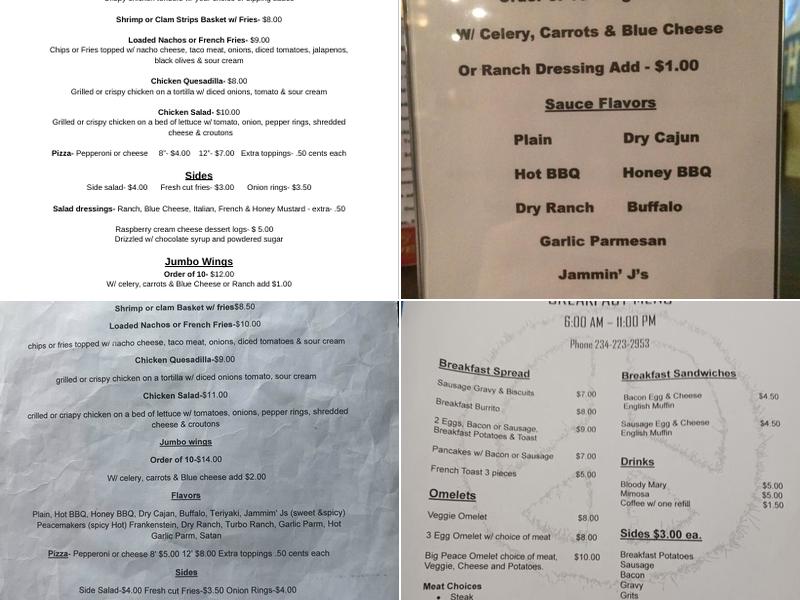Peace Pub Menu