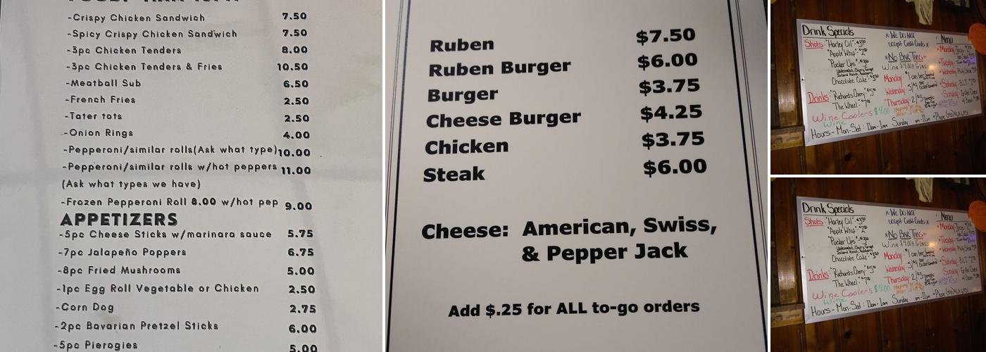 The Wagon Wheel Tavern Menu