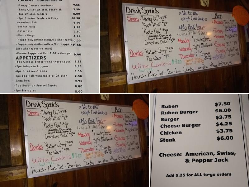 The Wagon Wheel Tavern Menu