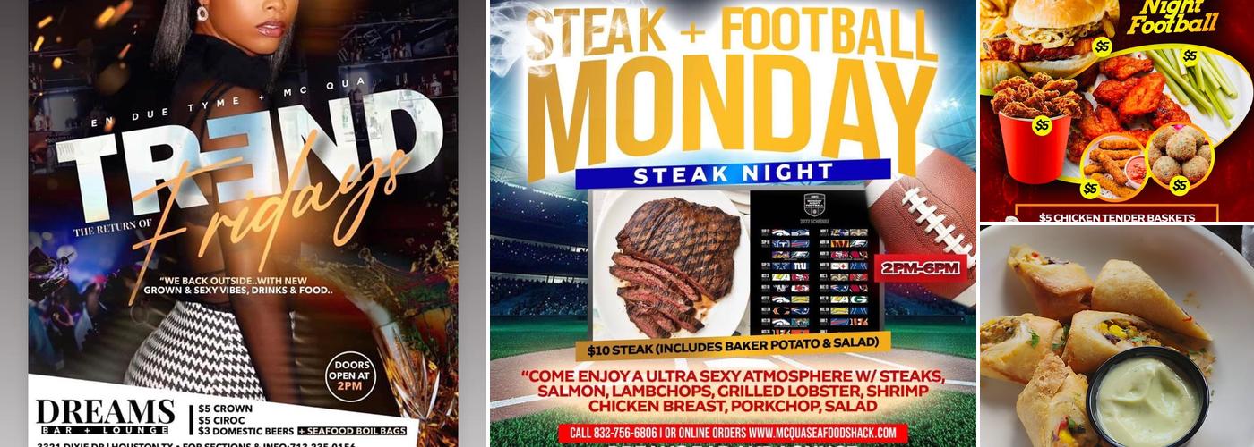 Dreams Bar And Lounge Menu