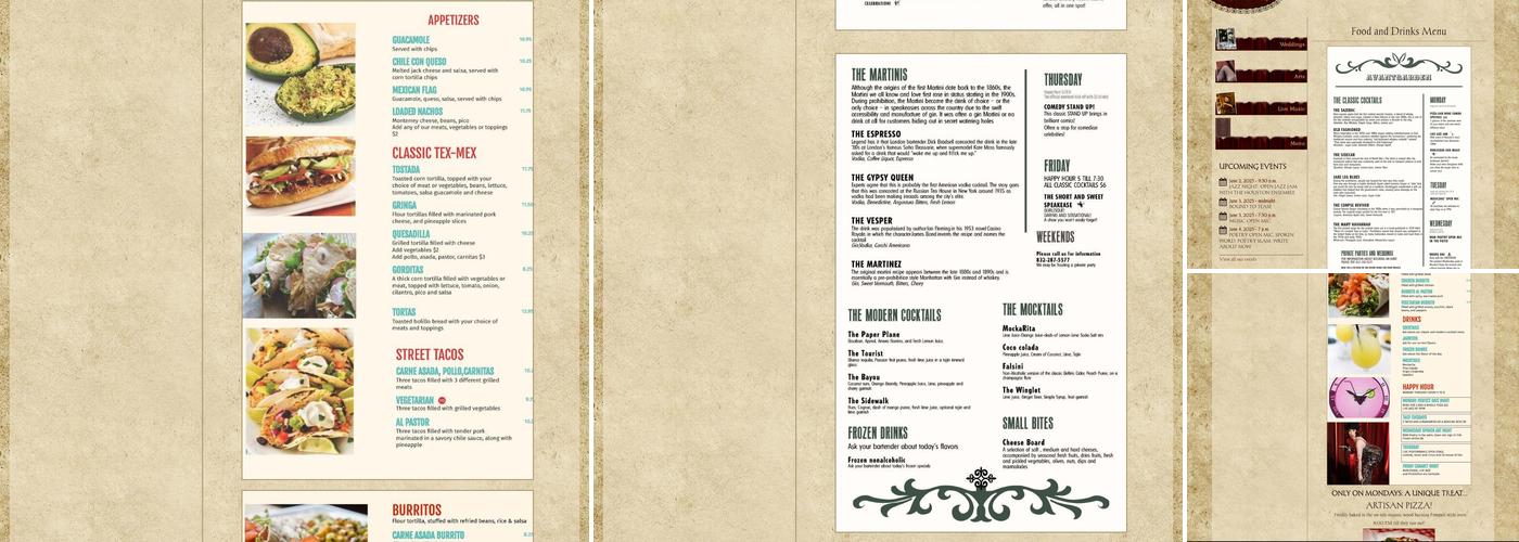 AvantGarden Menu