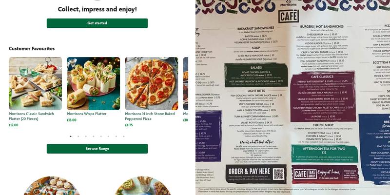 Morrisons Cafe Menu