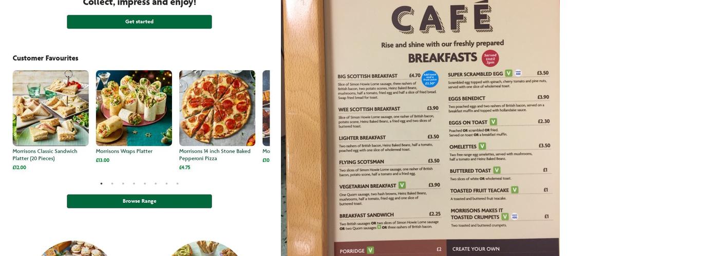 Morrisons Cafe Menu