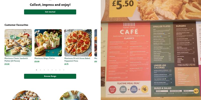Morrisons Cafe Menu