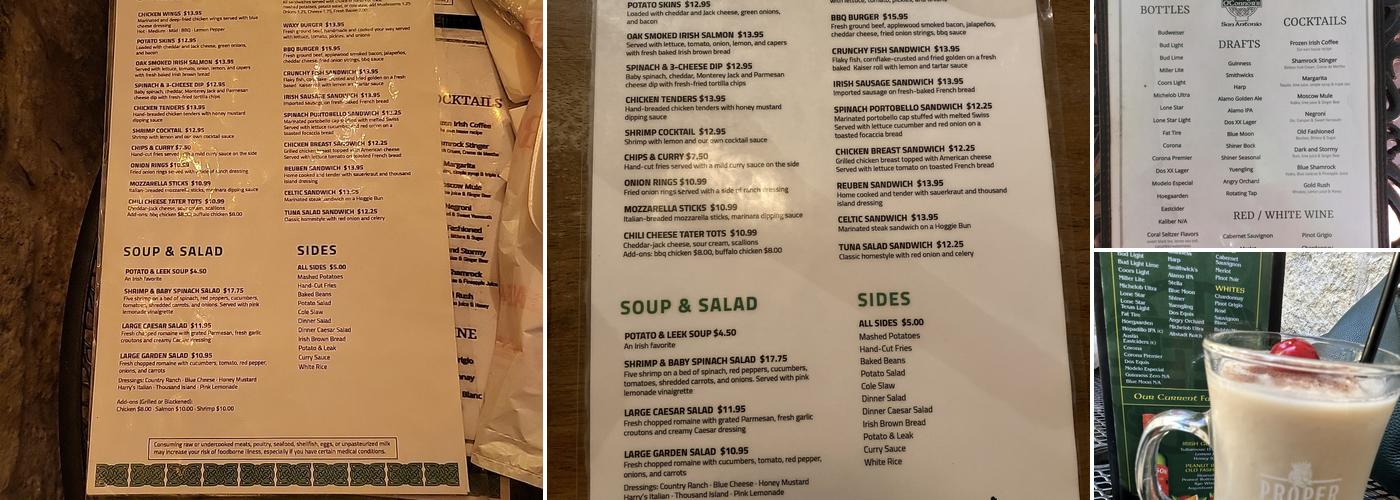 Waxy's Menu