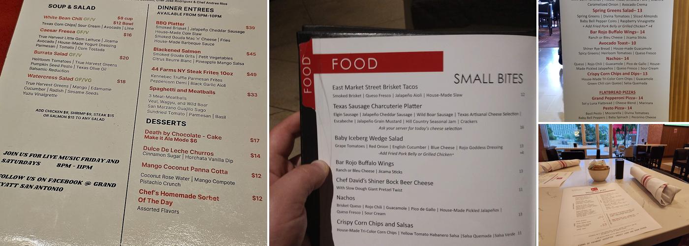 Bar Rojo Menu