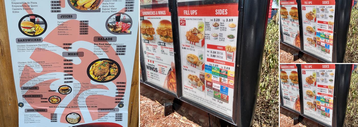 KFC Menu