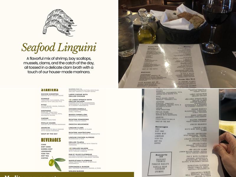 Pan D'Olive Menu
